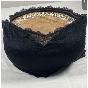 Spanx Undietectable Lace Bandeau Bra Black Floral Mesh Strapless Size Large